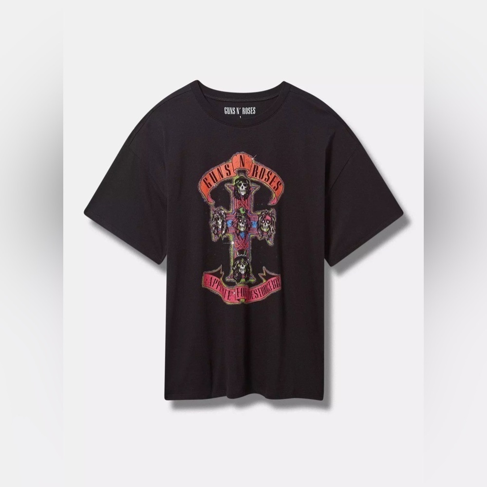 Guns N Roses Oversized Fit Cotton Tunic Tee